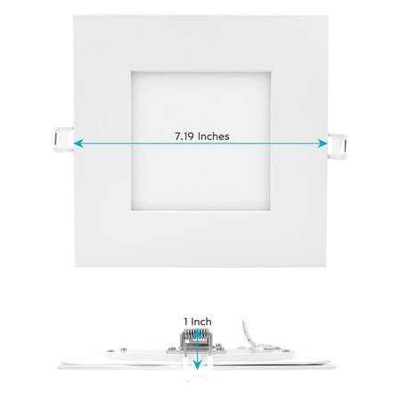 Luxrite 6" Square Ultra Thin LED Recessed Downlight 5 CCT Selectable 2700K-5000K 12W 1000LM Dimmable 16-Pack LR23764-16PK